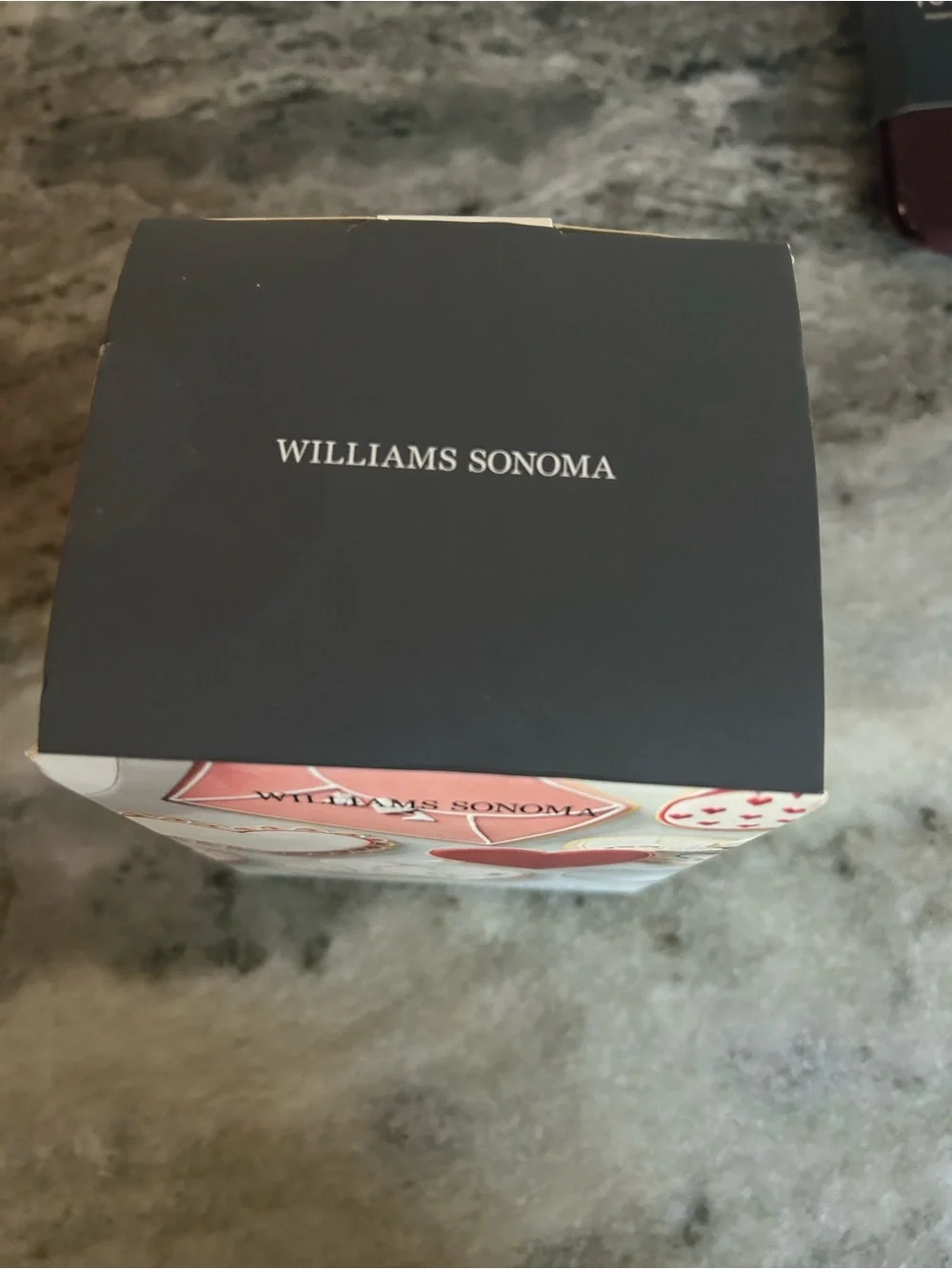 Williams Sonoma White Sweet Cookie Cutters Box with Red Design